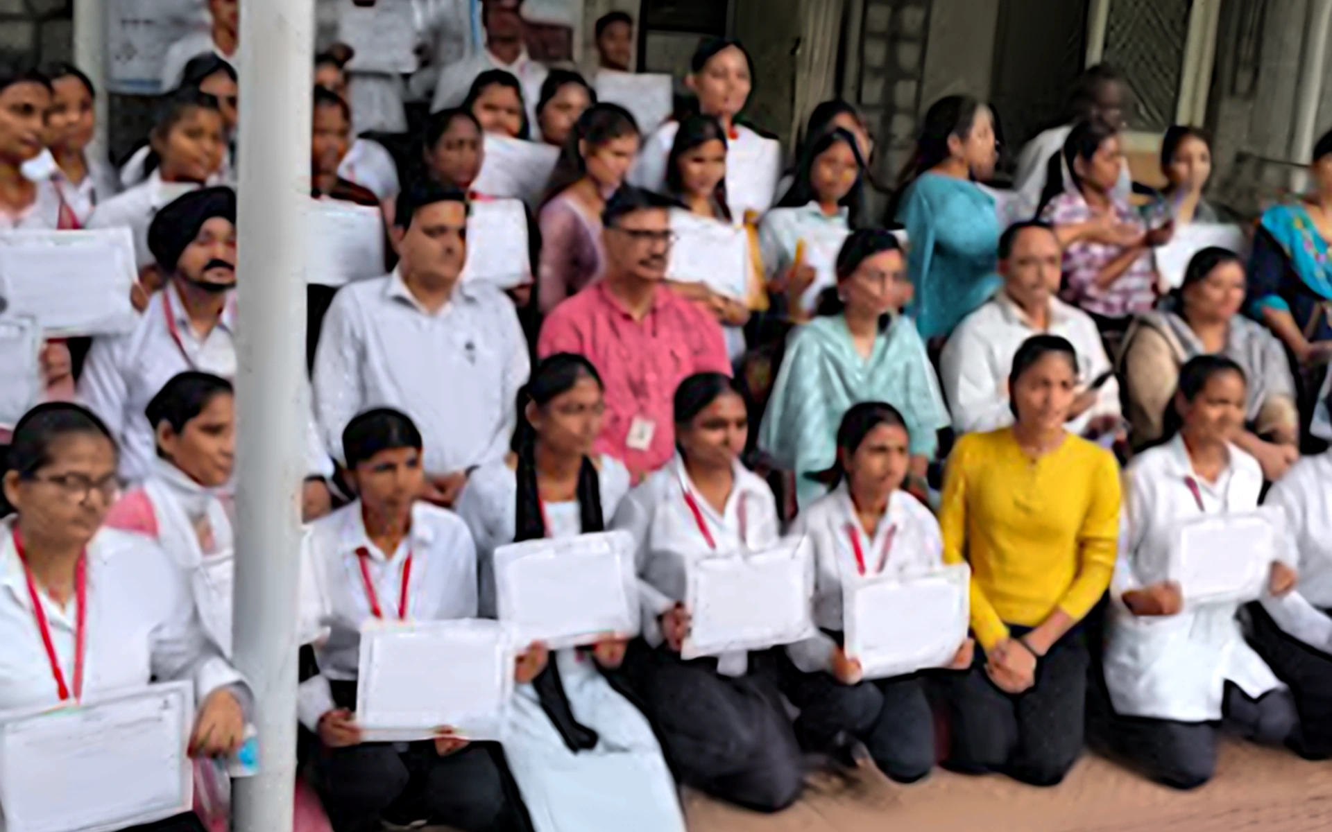 SK Institute students with their course completion certificates